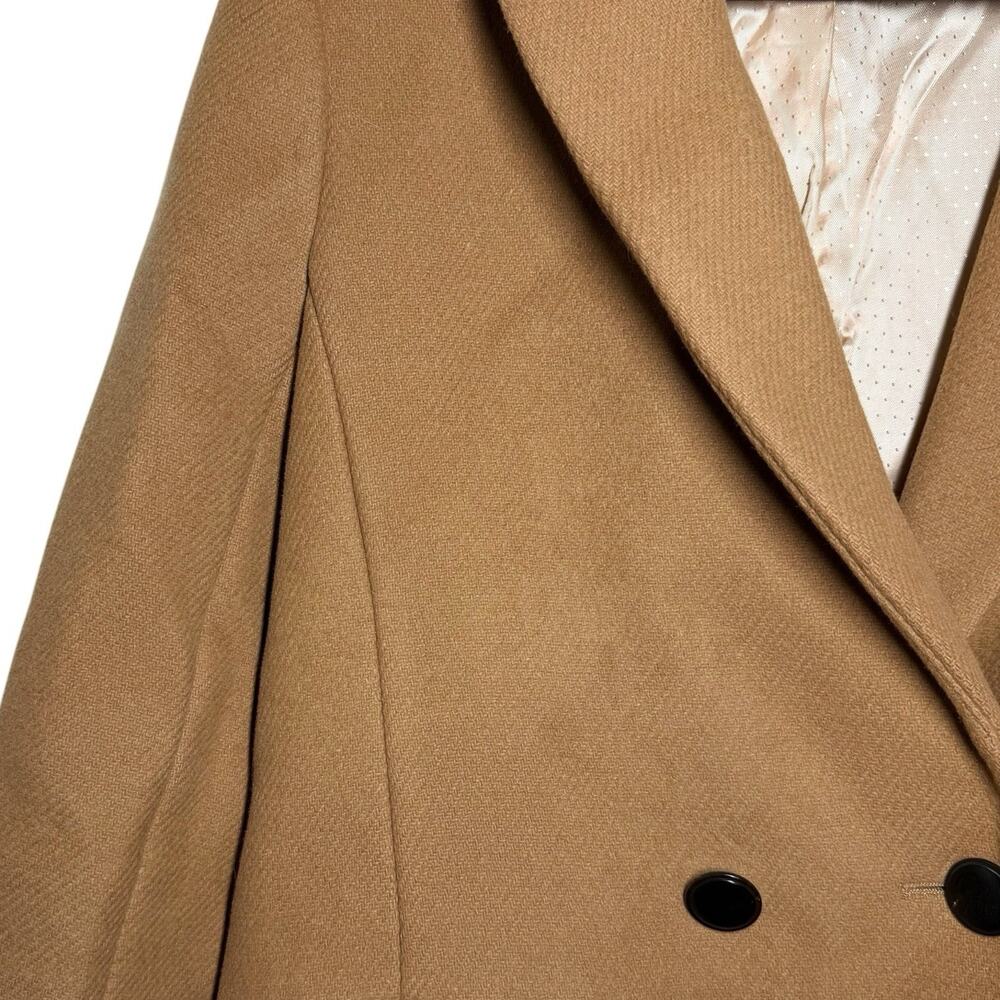 Sezane Camel Brown Wool Blend Double Breasted Mid Length Johnson Coat FR 36 / 4 - Picture 7 of 15